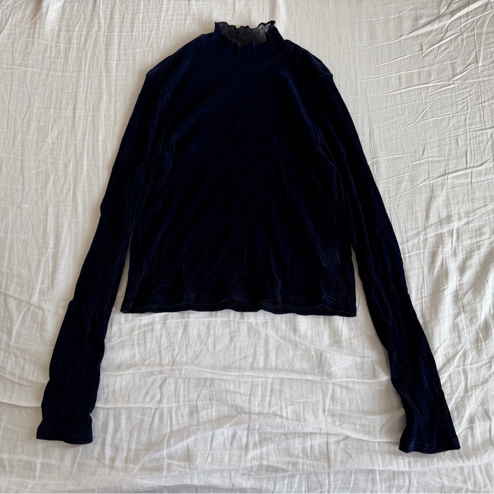 Elegant Navy Long Sleeve Top